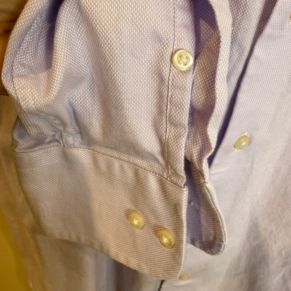 Mens Purple David Donahue Dress Shirt Button Down Long Sleeve Career Office - Picture 3 of 10